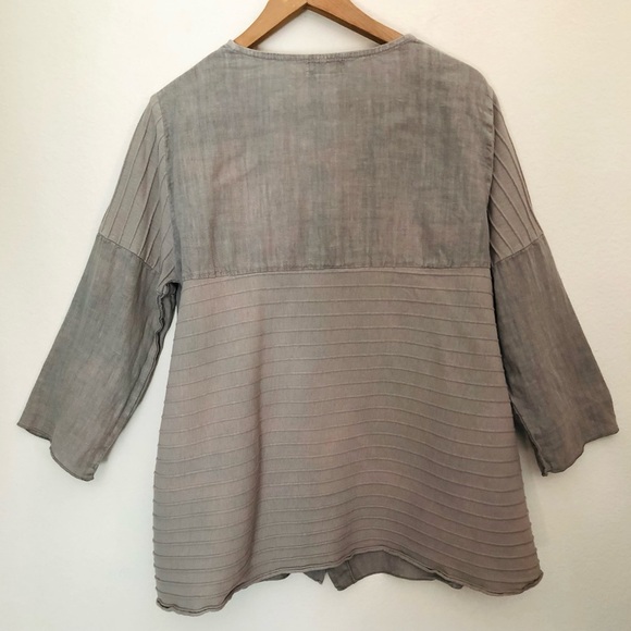 Fenini Linen and Ribbed Cotton Shirt/Jacket - Medium - Picture 11 of 16